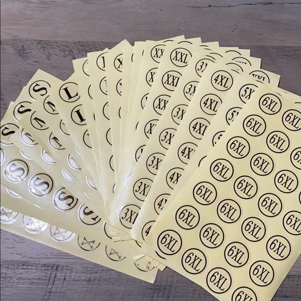 Transparent 1” Size Stickers XS-6XL CLEARANCE - Picture 4 of 4